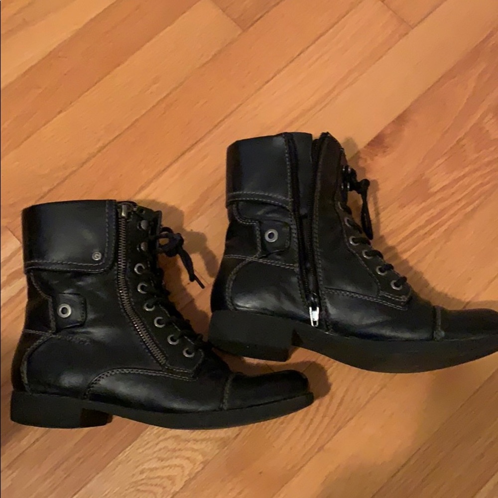 Black combat boots